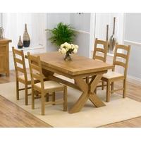 mark harris avignon solid oak 160cm extending dining set with 4 valenc ...