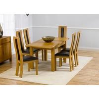 mark harris rustique solid oak 120cm extending dining set with 6 havan ...