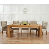 Mark Harris Tampa Solid Oak 180cm Dining Set with 6 Stefini Beige Dining Chairs