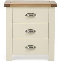 Mark Harris Sandringham Oak and Cream 3 Drawer Bedside Cabinet
