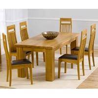 mark harris barcelona solid oak 180cm dining set with 6 monte carlo br ...