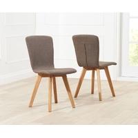 Mark Harris Tribeca Brown Fabric Dining Chairs