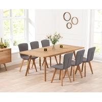 Mark Harris Tribeca Oak 150cm Extending Dining Set with 6 Charcoal Dining Chairs