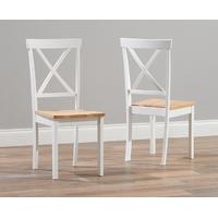 Mark Harris Elstree Oak and White Dining Chair (Pair)