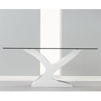 Mark Harris Natalie Black and White High Gloss Glass Top 180cm Dining Table