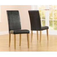 mark harris atlanta brown faux leather dining chair pair
