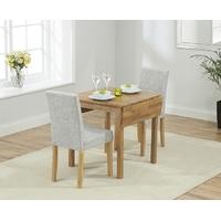 Mark Harris Promo Solid Oak 70cm Rectangular Extending Dining Set with 2 Maiya Grey Dining Chairs