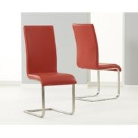 mark harris malibu red faux leather dining chair pair