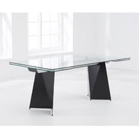 Mark Harris Cape Verdi 180cm Black Glass Extending Dining Table