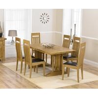 Mark Harris Cavanaugh Oak 165cm Extending Dining Set with 6 Monte Carlo Brown Dining Chairs