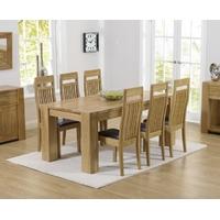 Mark Harris Tampa Solid Oak 180cm Dining Set with 6 Monte Carlo Black Dining Chairs