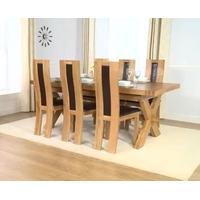 mark harris avignon solid oak 200cm extending dining set with 6 havana ...