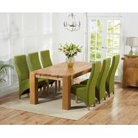 mark harris madrid solid oak 240cm dining set with 6 harley lime dinin ...