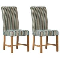 Mark Webster Aqua Deluxe Stripe Dining Chair - FR17364 (Pair)