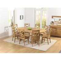 Mark Harris Avignon Solid Oak 165cm Extending Dining Set with 6 Cavanaugh Oak Dining Chairs