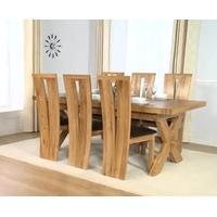 Mark Harris Avignon Solid Oak 200cm Extending Dining Set with 6 Arizona Brown Dining Chairs