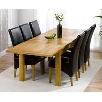 mark harris rustique solid oak 180cm extending dining set with 6 roma  ...