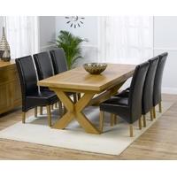 Mark Harris Avignon Solid Oak 200cm Extending Dining Set with 6 Roma Brown Dining Chairs