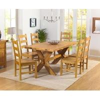 mark harris avignon solid oak 165cm extending dining set with 6 valenc ...