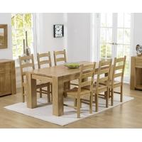 Mark Harris Tampa Solid Oak 180cm Dining Set with 6 Valencia Timber Dining Chairs