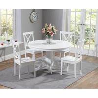 Mark Harris Elstree Painted White 120cm Round Dining Set with 4 Dining Chairs