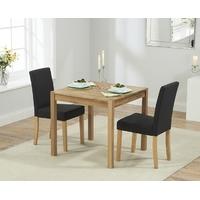 Mark Harris Promo Solid Oak 80cm Dining Set with 2 Maiya Black Dining Chairs