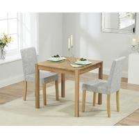 Mark Harris Promo Solid Oak 80cm Dining Set with 2 Maiya Grey Dining Chairs