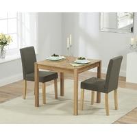 Mark Harris Promo Solid Oak 80cm Dining Set with 2 Maiya Brown Dining Chairs