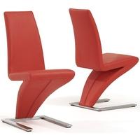 Mark Harris Hereford Red Faux Leather Dining Chair (Pair)