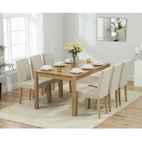 Mark Harris Promo Solid Oak 150cm Dining Set with 6 Maiya Cream Dining Chairs