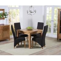 Mark Harris Cambridge Solid Oak 90cm Extending Dining Set with 4 Harley Charcoal Fabric Dining Chairs