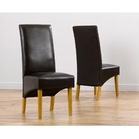 mark harris venice dining chair brown faux leather pair