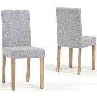 mark harris maiya grey weave fabric dining chair pair