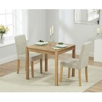 Mark Harris Promo Solid Oak 80cm Dining Set with 2 Maiya Cream Dining Chairs