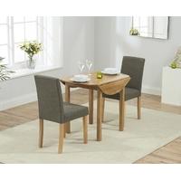 Mark Harris Promo Solid Oak 90cm Round Extending Dining Set with 2 Maiya Brown Dining Chairs