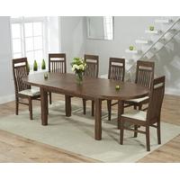 mark harris cheyenne solid dark oak oval extending dining set with 6 m ...