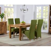Mark Harris York Solid Oak 140cm Dining Set with 4 Harley Lime Fabric Dining Chairs