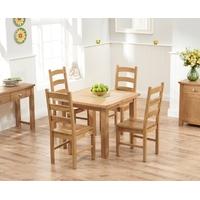 Mark Harris Sandringham Solid Oak 90cm Flip Top Extending Dining Set with 4 Valencia Timber Seat Dining Chairs