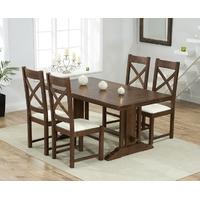 mark harris cavanaugh solid dark oak 165cm extending dining set with 4 ...