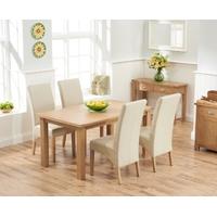 mark harris sandringham solid oak 150cm dining set with 4 venice ivory ...