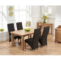Mark Harris Sandringham Solid Oak 150cm Dining Set with 4 Harley Charcoal Fabric Dining Chairs
