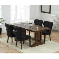 Mark Harris Cavanaugh Solid Dark Oak 165cm Extending Dining Set with 4 Kalim Black Dining Chairs