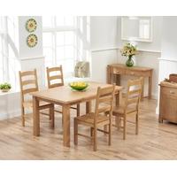 Mark Harris Sandringham Solid Oak 150cm Dining Set with 4 Valencia Timber Seat Dining Chairs