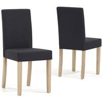 mark harris maiya black weave fabric dining chair pair