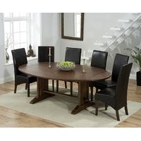 Mark Harris Cavanaugh Solid Dark Oak 165cm Extending Dining Set with 6 WNG Brown Dining Chairs