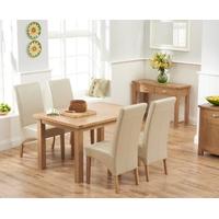 mark harris sandringham solid oak 130cm dining set with 4 venice ivory ...