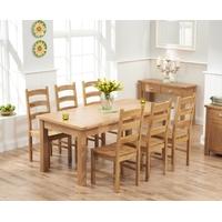Mark Harris Sandringham Solid Oak 180cm Extending Dining Set with 6 Valencia Timber Seat Dining Chairs