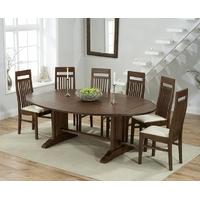 mark harris cavanaugh solid dark oak 165cm extending dining set with 6 ...