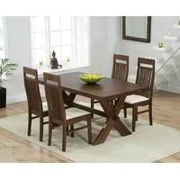 mark harris avignon solid dark oak 165cm extending dining set with 4 m ...