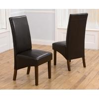 mark harris wng walnut dining chair brown faux leather pair